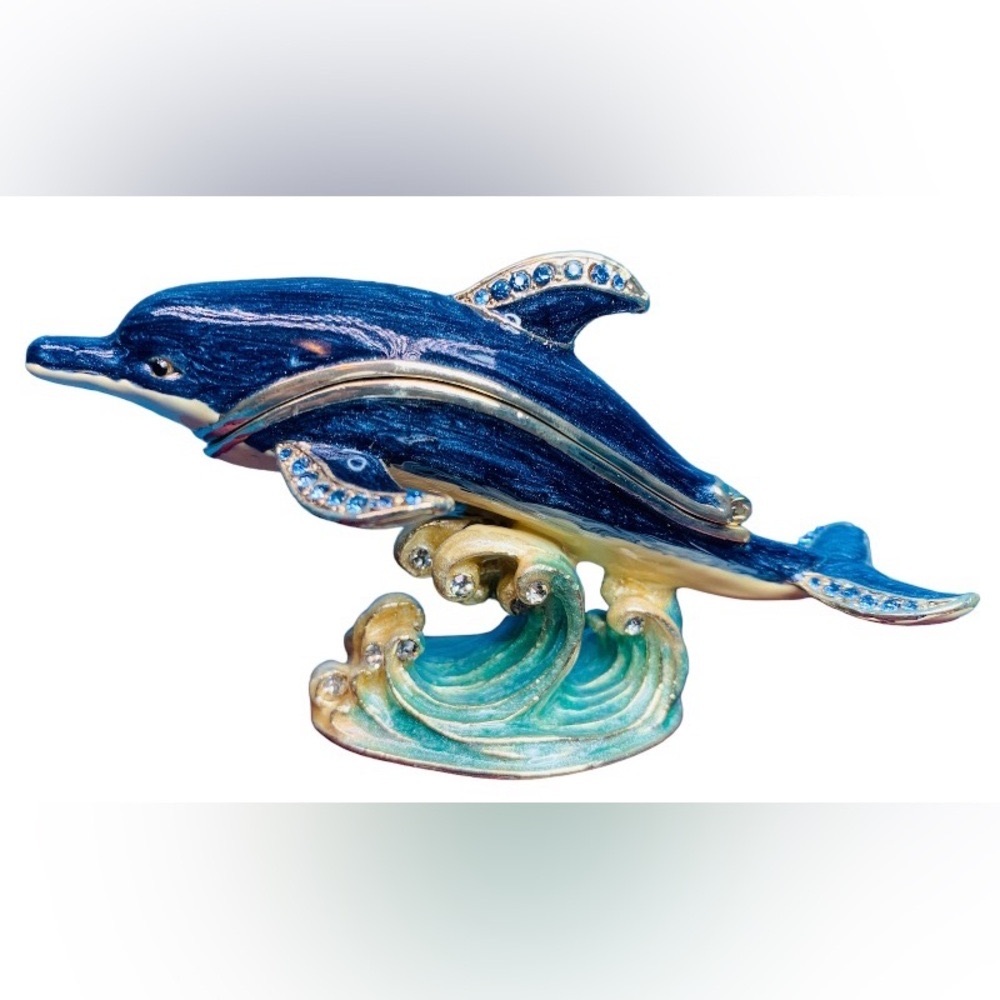 Impulse Dolphin sparkly trinket box Figurine